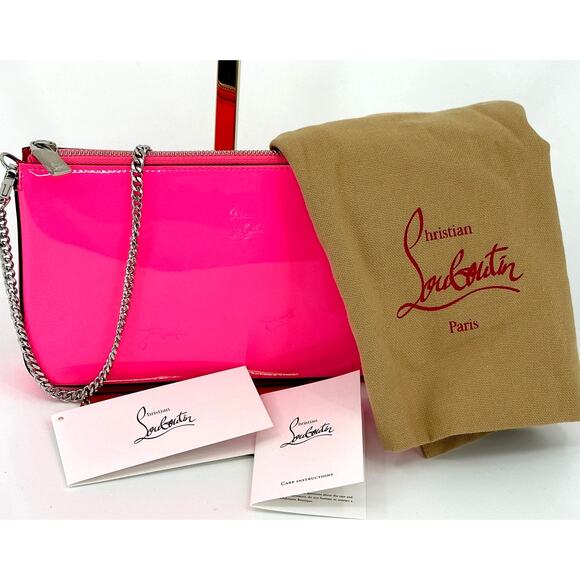 Christian Louboutin Patent Loubila Clutch in Poupidou New - Picture 5 of 15